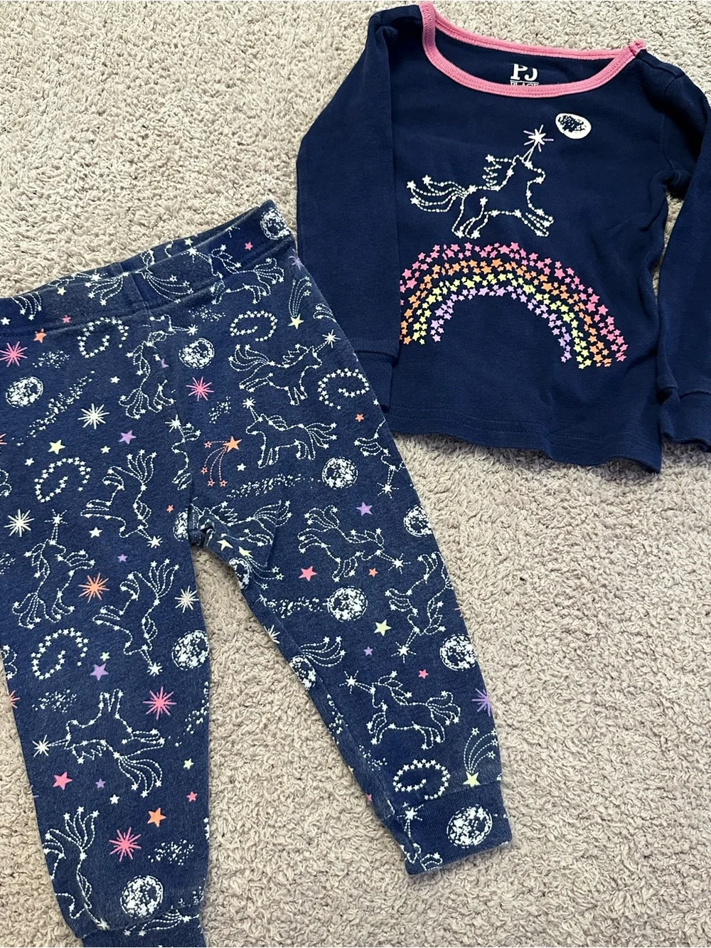 ❄️🦄 Girls 12-18M Pajama Bundle Disney Olaf + Glow Unicorn